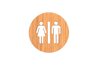 Houten Pictogram Deurbordje / Toiletbordje / Infobord - 9cm - Zelfklevend - type Eiken (Man&Vrouw)