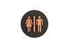 Houten Pictogram Deurbordje / Toiletbordje / Infobord - 9cm - Zelfklevend - type Zwart Eiken (Man&Vrouw)
