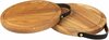 25cm - Ronde Houten Snijplank met Handvat en Sapgoot / Serveerplank - type HRH-Eiken-25