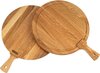 30cm - Ronde Houten Snijplank met Handvat en Sapgoot / Serveerplank - type HRSH-Eiken-30