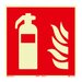 Brandblusser Bord (F001) / Fotoluminescerend Brandveiligheidsbord - Zelfklevend - 20 x 20 cm