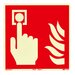Brandmelder Bord (F005) / Brandalarm Fotoluminescerend Veiligheidsbord - Zelfklevend - 20 x 20 cm