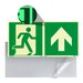 Nooduitgang Bord Rechtdoor / Boven (E002) / Vluchtweg Fotoluminescerend Veiligheidsbord - Zelfklevend - 30 x 15 cm
