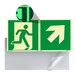 Nooduitgang Bord Rechts Boven (E002) / Vluchtweg Fotoluminescerend Veiligheidsbord - Zelfklevend - 30 x 15 cm
