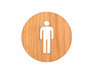 Houten Pictogram Deurbordje / Toiletbordje / Infobord - 9cm - Zelfklevend - type Eiken (Man)