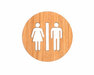 Houten Pictogram Deurbordje / Toiletbordje / Infobord - 9cm - Zelfklevend - type Eiken (Man+Vrouw)