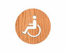 Houten Pictogram Deurbordje / Toiletbordje / Infobord - 9cm - Zelfklevend - type Eiken (Invalide)