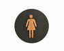 Houten Pictogram Deurbordje / Toiletbordje / Infobord - 9cm - Zelfklevend - type Zwart Eiken (Vrouw)