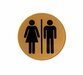 Gouden Pictogram Deurbordje / Toiletbordje / Infobord - 9cm - Zelfklevend - type Acryl-Goud (Man+Vrouw)