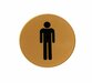 Gouden Pictogram Deurbordje / Toiletbordje / Infobord - 9cm - Zelfklevend - type Acryl-Goud (Man)