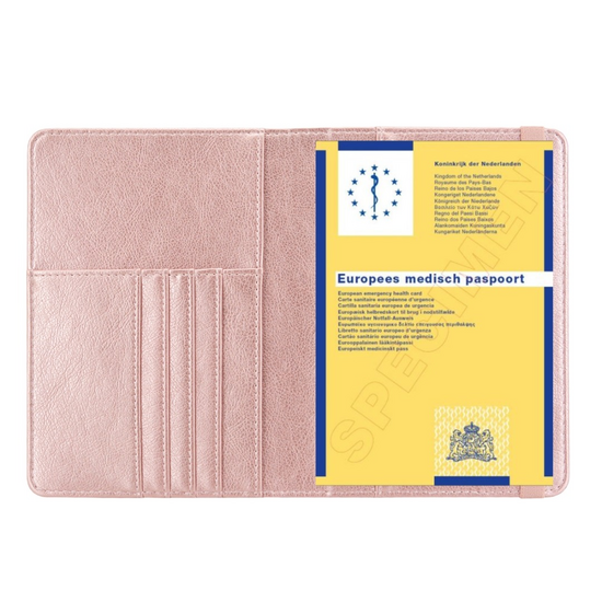 Europees Medisch Paspoort Hoesje / 11,7 x 16,5 cm Paspoorthouder - D1 - Rose Goud