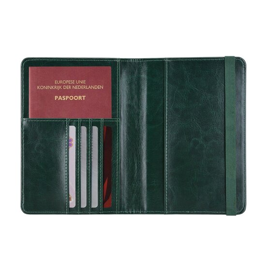 Paspoorthoesje / 11,7 x 16,5 cm Paspoorthouder - D1 - Donkergroen