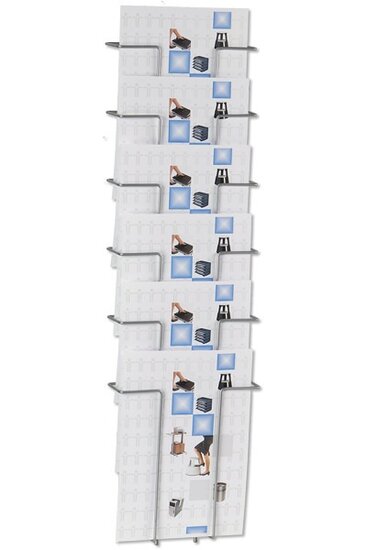 Staaldraad Brochurehouder / Folderhouder - Wand 6 x A4