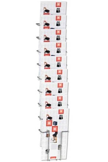 Staaldraad Brochurehouder / Folderhouder - Wand 10 x A4 