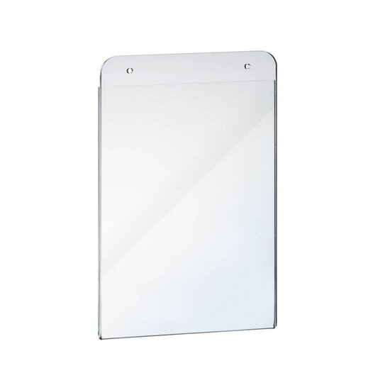 A6 - Transparante Display met 2 boorgaten / Posterhouder / Menukaarthouder / U-houder - type UB-A6 (Staand)