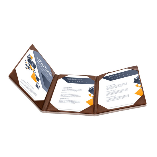 Rapportmap / Diplomamap / Certificaat Mappen - 3x A5 - Donkerbruin 