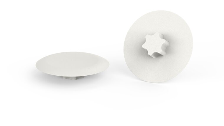 100 stuks - T15 / TX15 - Premium Afdekdopjes / Afdekkap voor Torx schroeven - Zuiver Wit RAL 9010