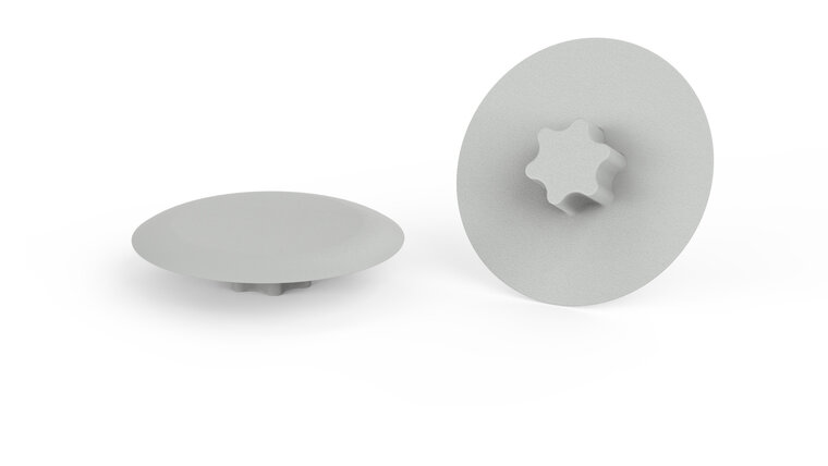T30 / TX30 - Premium Afdekdopjes / Afdekkap voor Torx schroeven - Lichtgrijs RAL 7035