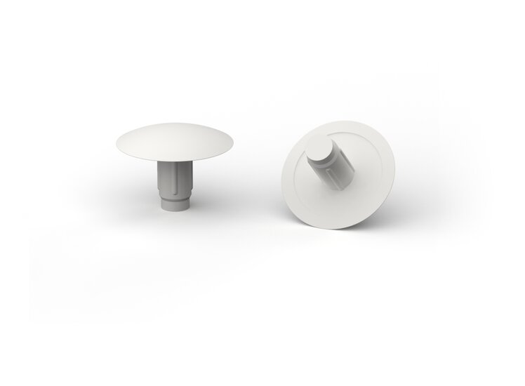 100 stuks - 2,5mm - Afdekdopjes voor Kopgat Schroeven - Ronde Kunststof Afdekkapjes - Zuiver Wit RAL 9010