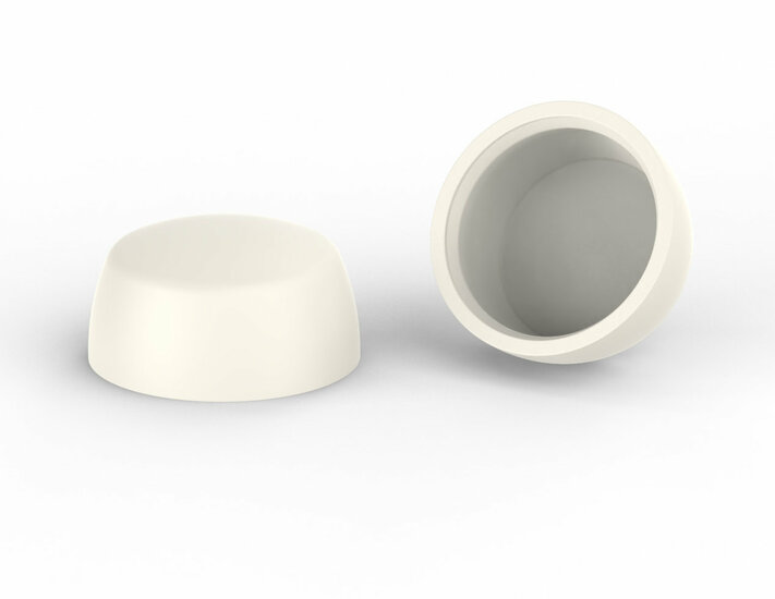 100 stuks - 16mm - Afdekkapjes voor schroeven - Mat - Cr&egrave;mewit RAL 9001