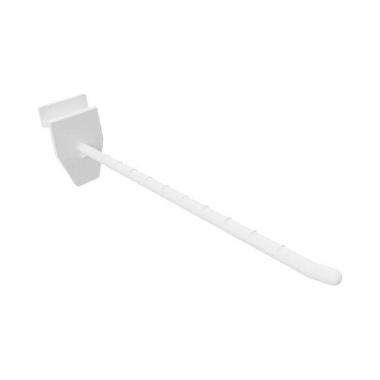 15cm - Lamellenwand Displayhaak / Slatwall Blisterhaak - Wit - type: HSH-15