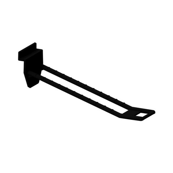 15cm - Dubbele Lamellenwand Displayhaak / Slatwall Blisterhaak - Zwart - type: HSH-15DB
