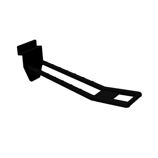 10cm - Dubbele Lamellenwand Displayhaak / Slatwall Blisterhaak - Zwart - type: HSH-10DB