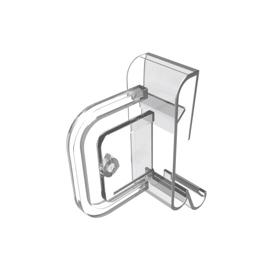 Kaarthouder / Schapstopper / Folder Clip -  voor Prijsrails / Scanrails / Scannerprofiel - Transparant - Type: HSH-02