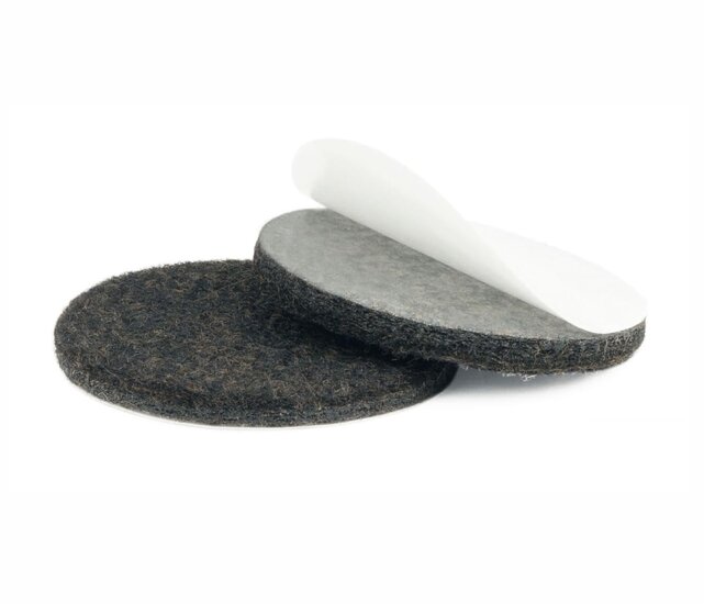 4cm - Premium Zelfklevend Meubelvilt / Dik Plakvilt / Vilt - Donkerbruin - Rond - Dikte: 5mm