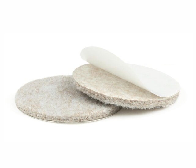 4cm - Premium Zelfklevend Meubelvilt / Dik Plakvilt / Vilt - Lichtbruin - Rond -  Dikte: 5mm