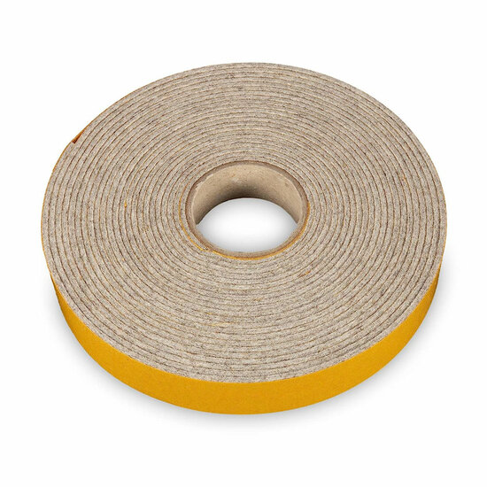 6 Meter - Zelfklevend Vilt / 20mm Plakvilt op Rol - Grijs (gem&ecirc;leerd) - Breedte: 20mm - Dikte: 2 mm