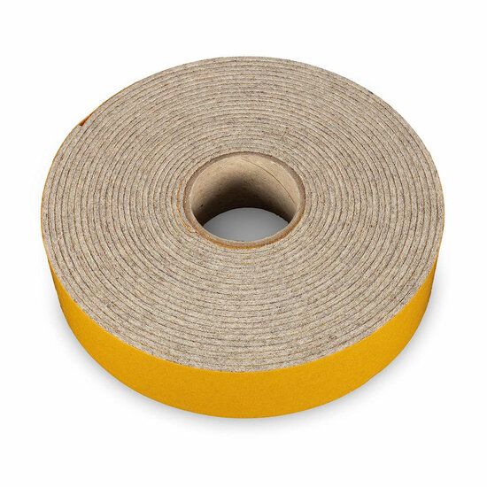 6 Meter - Zelfklevend Vilt / 30mm Plakvilt op Rol - Grijs (gem&ecirc;leerd) - Breedte: 30mm - Dikte: 2 mm