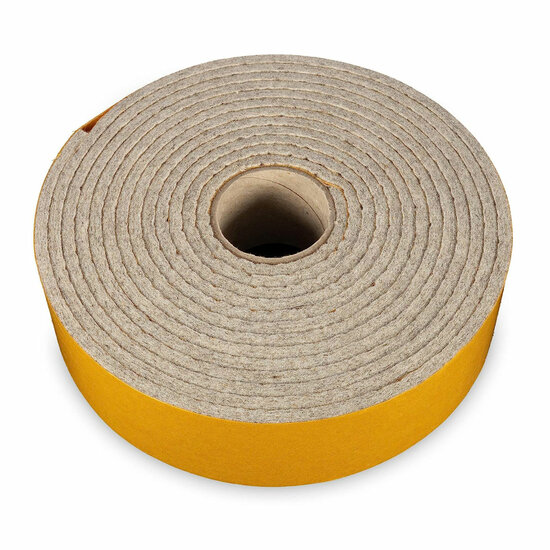 4 Meter - Zelfklevend Vilt / 40mm Plakvilt op Rol - Grijs (gem&ecirc;leerd) - Breedte: 40mm - Dikte: 4 mm