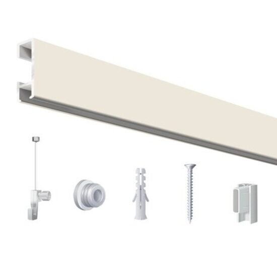 Click Rail / Schilderij Ophangsysteem - Mat Wit - Complete Set 100 cm - Pure-Series