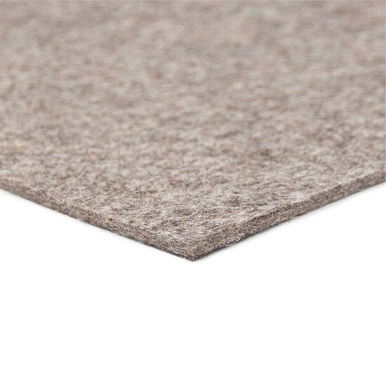 Wolvilt - Grijs (gem&ecirc;leerd) - 30cm x 30cm - Dikte: 5 mm - 0,36 kg/dm&sup3;