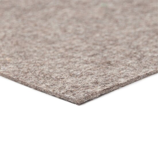 Wolvilt - Grijs (gem&ecirc;leerd) - 30cm x 30cm - Dikte: 3 mm - 0,36 kg/dm&sup3;