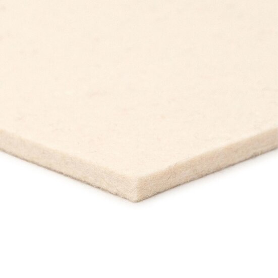 Wolvilt - Wit - 30cm x 30cm - Dikte: 10 mm - 0,36 kg/dm&sup3;