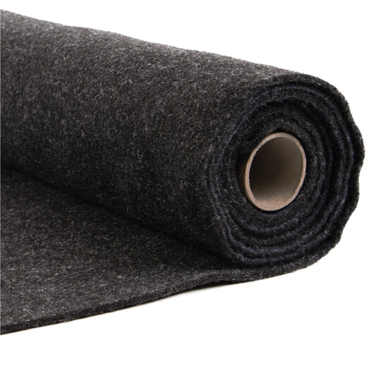 Naaldvilt / Vilt voor Camper- &amp; Autobekleding - Antraciet - Breedte: 2 meter - Dikte: 3 mm