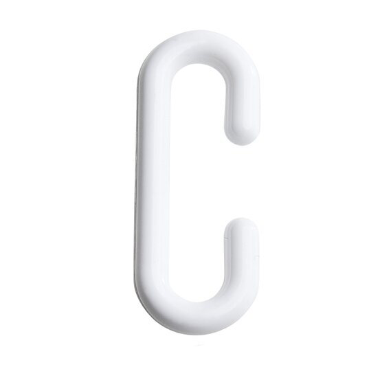 100 stuks - C-Haak - Kunststof - Wit - 3,8cm - type CH-1
