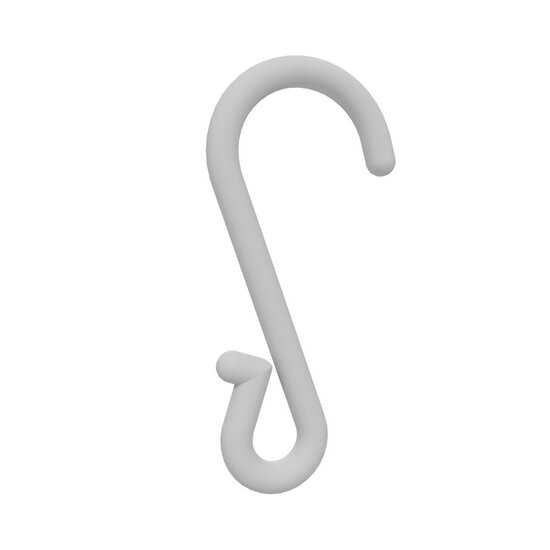 100 stuks - S-Haak - Kunststof - Wit - 4,9cm - type SH-5