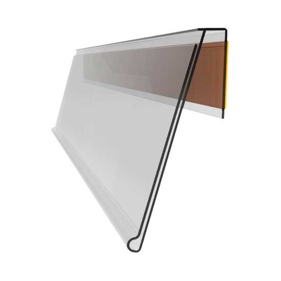 10cm Zelfklevende Prijsrails (39mm) met 16 Graden Leeshoek / Scanrails / Scannerprofiel / Etikethouder / Data Strip - Transparant - Hoogte 39mm