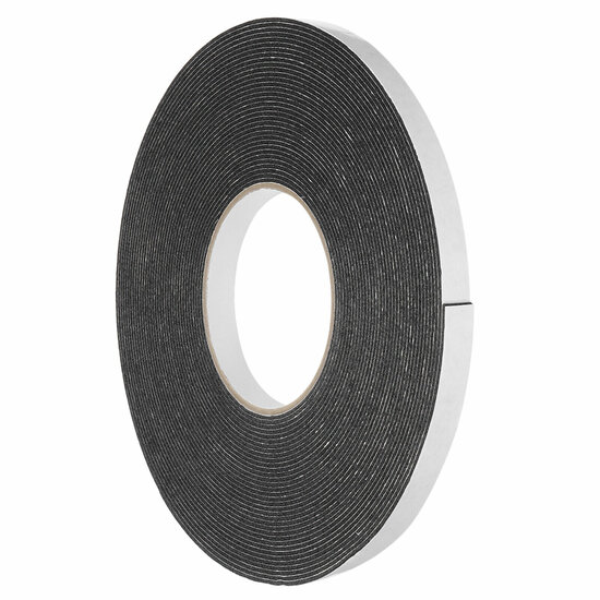 12mm - Dubbelzijdig PE-Schuim Foamtape - Zwart - 50 Meter 