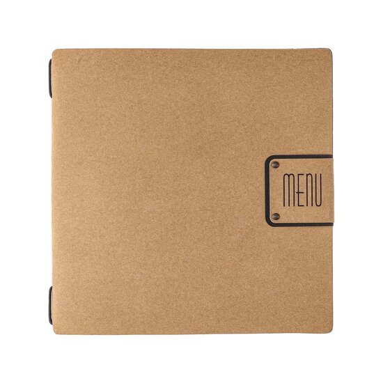 Menumap / Menukaart Mappen - Type: ECOMENU - Lichtbruin - Vierkant