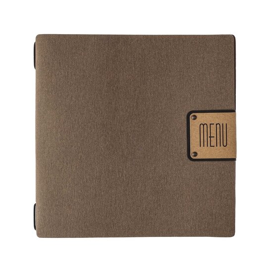 Menumap / Menukaart Mappen - Type: ECOMENU - Donkerbruin - Vierkant