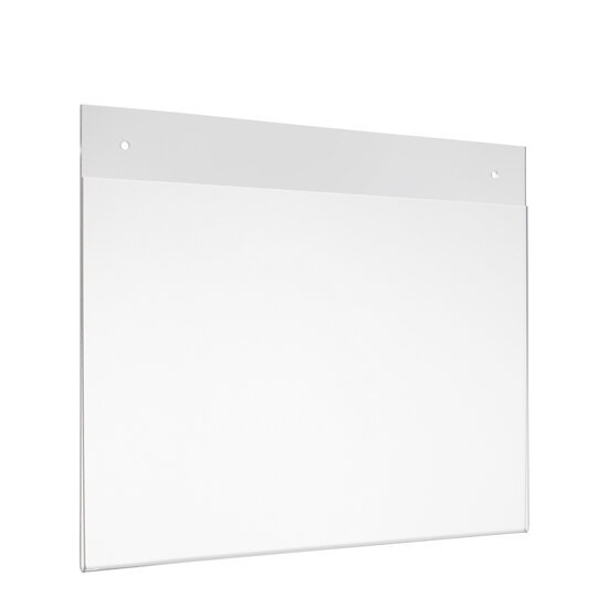 A4 - Transparante U-houder met 2 boorgaten - Liggend - Posterhouder - Menukaarthouder - type UB-A4-Liggend