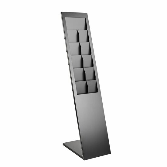 Zwarte Brochurehouder / Folderhouder - 6 x A4 - Type: S-649 