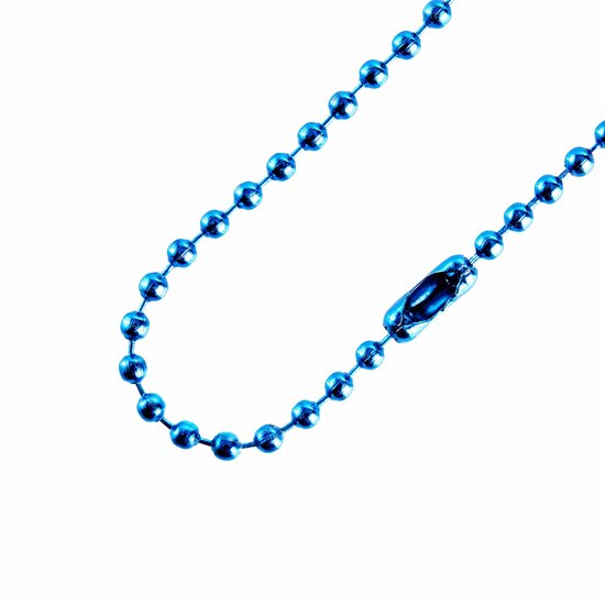 Kogelketting met sluiting - 10 cm - Kogeldiameter 2,4 mm - Blauw
