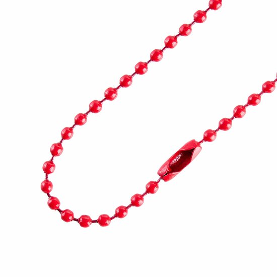 Kogelketting met sluiting - 10 cm - Kogeldiameter 2,4 mm - Rood