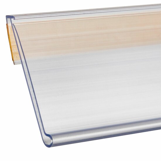 10cm Zelfklevende Prijsrail (39mm) / Transparante Scanrail / Etikethouder / Data Strip - 15 Graden Leeshoek - type 15PV