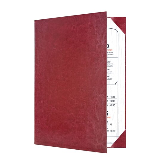 Menumap / Menukaart Mappen - 2x A4 - Rood